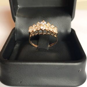 14K Solid Gold Diamond Ring 8.5